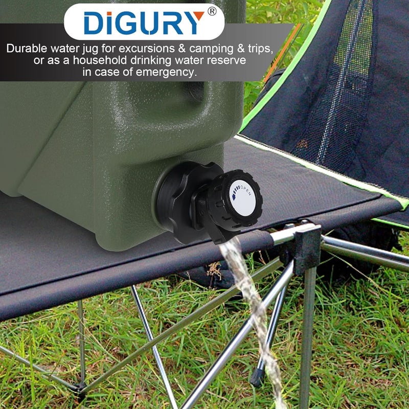 Digury 2.6 Gallon Water Jug, Camping Water Container BPA Free Water Storage with Spigot No Leakage Portable Emergency Water Tank for Outdoor Hiking Camping Picnic Supplies Green - Image 4